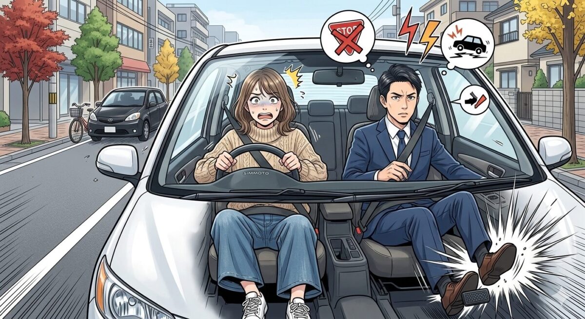 卒検で補助ブレーキを踏まれたけど合格？不合格にならないワケ